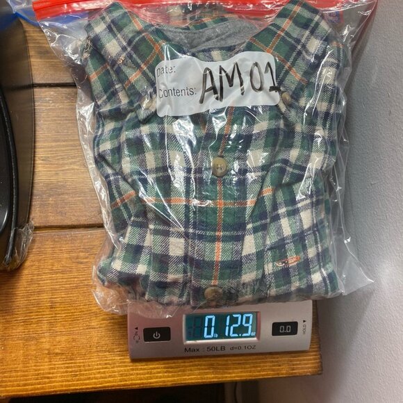 Eddie Bauer Button Down Flannel Men's Plaid Long Sleeve Green White Blue 307263 - Picture 8 of 8